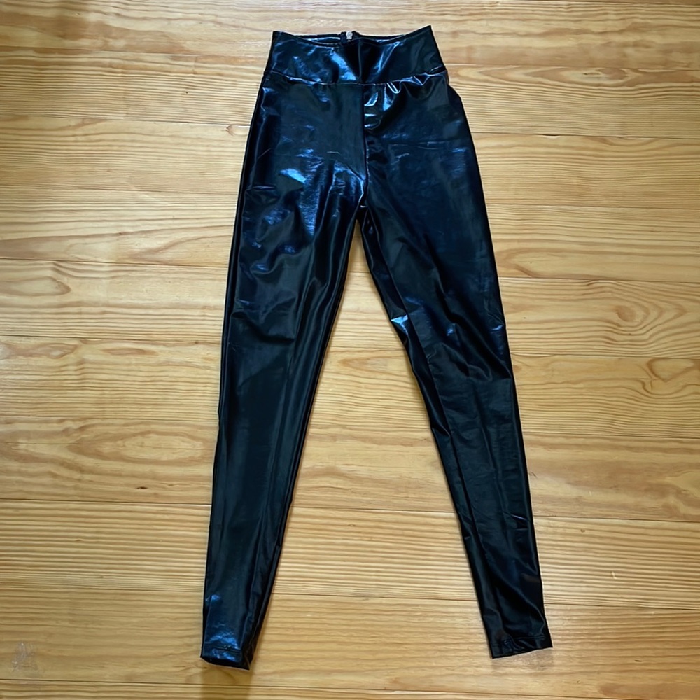 NWOT Antibrand black feaux leatherleggings